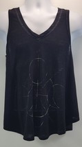 MM) LOL Vintage Woman Geometric Graphic Black Sleeveless Tank Top Shirt ... - $145.76 MXN