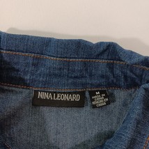 Nina Leonard RN#115070 Women's Cotton Blend Blue Denim Jacket Pockets Sz Medium image 3