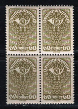 AUSTRIA 1920 Amazing Very Fine MNH Block of 4 Stamps Scott # 216 - £0.79 GBP