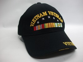 Vietnam Veteran Hat Black Hook Loop Baseball Cap - £15.97 GBP