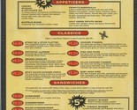 T G I Fridays Lunch Breaks Menu 1997 - £14.33 GBP