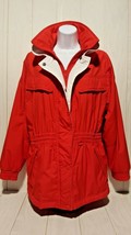 Slalom Womens Ski Jacket Size Small Red and White Double Layer Vestie Excellent - £29.86 GBP