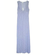 $128 Max Studio Slubby Maxi Dress Medium 6 8 Briaded Trim Flowy Comfy St... - $1,025.72 MXN