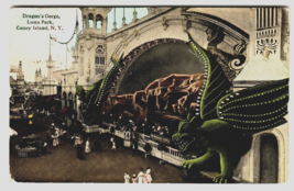 Dragons Gorge Rollercoaster Luna Park Coney Island New York Postcard Amusement - £13.06 GBP