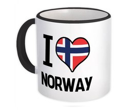 I Love Norway : Gift Mug Flag Heart Country Crest Norwegian Expat - $15.90+