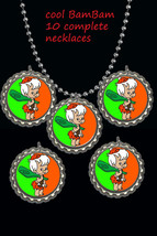 Bam Bam flinstones  BottleCap Necklaces great party favors lot of 10 nec... - $13.12