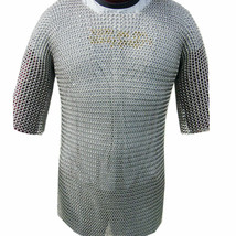 Medieval Aluminum Chainmail Shirt Butted Chain Mail Role Play Armor XL Size sa1 - £74.62 GBP