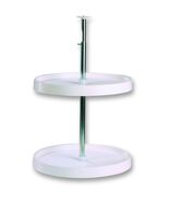 Lazy Susan, 18 Inch 3 Tray Full Circle, White Round Polymer Lazy Susan S... - $74.73+