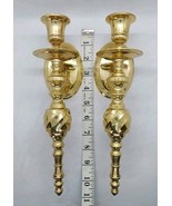 Pair Of Solid Brass Candle Holder Sconces Wall Hanging India 10” - $649.68 MXN