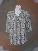 Rose + Olive Popover Floral Chiffon Pintuck Blouse Plus Size 2X - $22.76