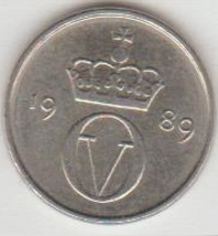 1989 Norway 10 Øre King Olav V of Norway Crown coin Age 34 years old KM#416 Buy. - £1.51 GBP