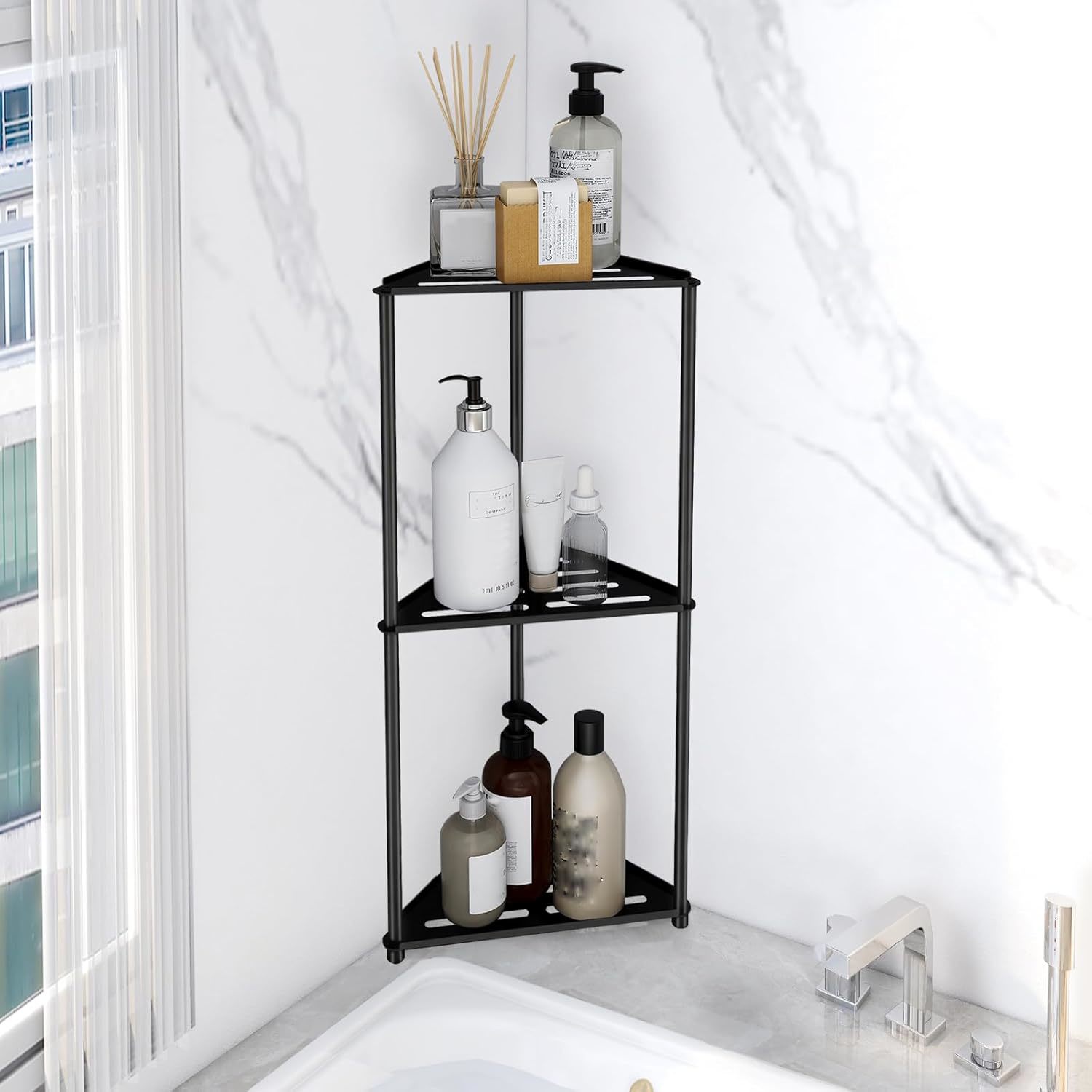 Standing Shower Caddy Corner, 3 Tier Stainless Steel Shower Organizer, B... - $34.93