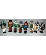 Vintage Flat Handpainted Wooden Nutcracker Toy Soldier Set of 8 - $129.44 MXN