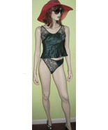 Vintage VICTORIA&#39;S SECRET Camisole Panties Set Green Lace Size S c/w TAGS - $81.87 CAD