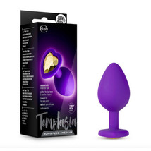 Blush Temptasia Bling Anal Plug with Heart-Shaped Gem Base Medium Purple - $26.95