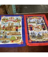 Set Of 2 London England Tea Towel Or Dish Towels - Souvenir - Banner - 2... - €17,19 EUR
