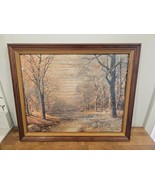 Vintage Robert Wood October Morn Picture Painting Framed 23&quot; x 18&quot; - £38.26 GBP