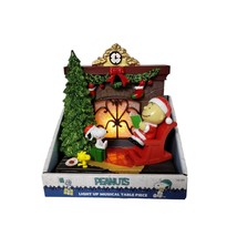 Peanuts Charlie Brown and Snoopy Cozy Fireplace Musical Decoration Lights Up New - £23.12 GBP