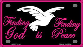 Finding God Finding Peace Black Novelty Mini Metal License Plate Tag - £11.76 GBP