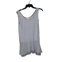 Matilda Jane Tank Top Size Small Gray Heather With Lace Bottom Cotton Womens - £15.56 GBP