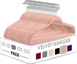 Utopia Home Velvet Hangers 50 Pack - Non-Slip Clothes - Pink - £79,646.44 GBP