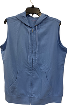 NY&amp;C Sport Lightweight Performance Vest Hooded Zip Front Polyester Blue L - $19.79