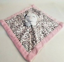 Carters Pink Gray Cheetah Leopard Baby Security Blanket White Bear Cat Lovey - £15.76 GBP