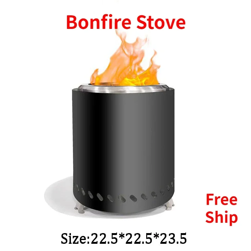Portable Bonfire Stainless Steel Burner Heater Mini Fire Wood Stove Furnace - £37.61 GBP+