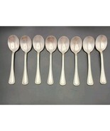 8 Oneida NEEDLEPOINT Beaded Artistry Stainless 1881 Rogers Soup Table Sp... - $745.41 MXN