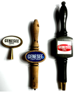 Lot of 3 Genesee Beer Tap Handles Wood Metal Vintage Mancave Decor - £38.93 GBP