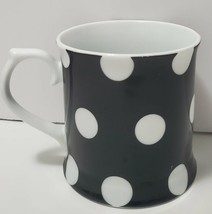CR Table Blue Mug with White Polka Dots Scroll Handle - $11.26