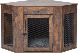 Furniture Style Corner Dog Crate With Drawers For Small Medium Dogs, Ind... - $217.99