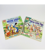 Walt Disney Read Along - Vintage Book - Lot of 2: Three Little Pigs &amp; Sn... - $9.94