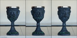 Maiden Mother Crone Chalice Ceremonial Goblet Pagan Triple Moon Goddess ... - $22.44