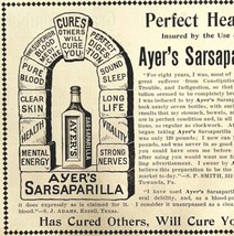 Ayers Perfect Health Medicine 1894 Advertisement Victorian Sarsaparilla ... - $19.99