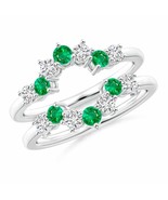 ANGARA Emerald and Diamond Sunburst Ring Wrap for Women, Girls in 14K So... - £1,408.06 GBP