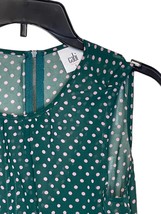 Cabi Bianca Flirt Top Sleeveless Tunic Green Polka Dot Lined Women Size Small - £15.90 GBP