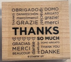 Stampin Up! So Many Thanks Rubber Wood Stamp Set For Card-Making &amp; Crafts - $3.84