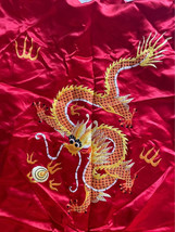 Golden Dragon 100% Silk Hand Embroidered Red Kimono Robe Costume - $24.99