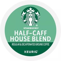 STARBUCKS HALF CAFF HOUSE BLEND MEDIUM ROAST COFFEE KCUPS 10CT - $16.41