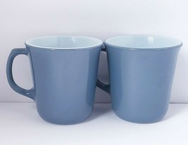 Pyrex Slate Blue White Milk Glass 8 oz. Coffee Tea Mug Cup  - £15.78 GBP