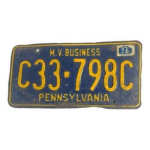 1976 Pennsylvania license plate tag M.V. Business C33-798C Man Cave Dist... - £22.04 GBP