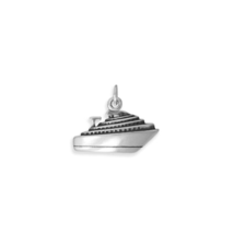 Sterling Silver 3D Triple Deck Cruise Ship Charm for Charm Bracelet or Necklace - £22.98 GBP