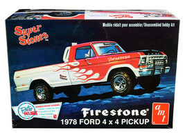 Skill 2 Model Kit 1978 Ford 4x4 Pickup Truck Firestone Super Stones 1/25 Scale M - £37.03 GBP