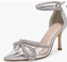 New women&#39;s closed toe pointed toe rhinestone heels size 7 - £50.34 GBP