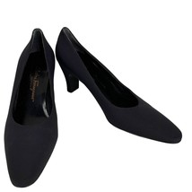 Salvatore Ferragamo Boutique Black Pumps  Fabric 10AA 3&quot; Heels - £46.28 GBP