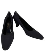 Salvatore Ferragamo Boutique Black Pumps  Fabric 10AA 3&quot; Heels - £46.35 GBP