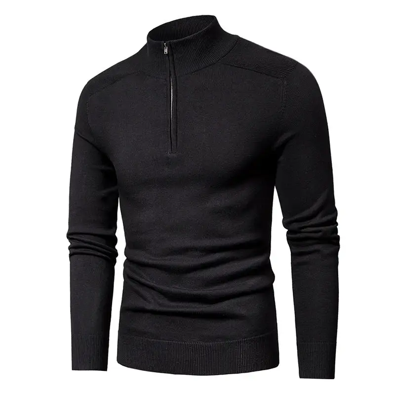 MuLS 2019 Cotton  Men Pollovers Casual  s Jacket Pullover Half Zipper neck Knitw - £89.40 GBP