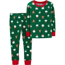 Boys Pajamas Christmas 2 Pc Shirt &amp; Pants Set Green Toddler-sz 12 months - £10.36 GBP