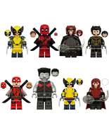 8Pcs Deadpool & Wolverine Minifigures Colossus Magneto Lady Deadpool Mini Blocks - $22.89
